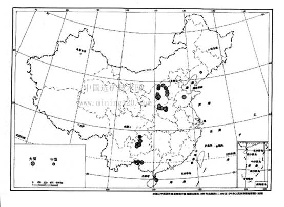 中国铝土矿分布图