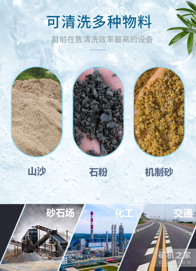 螺旋洗砂机适用物料